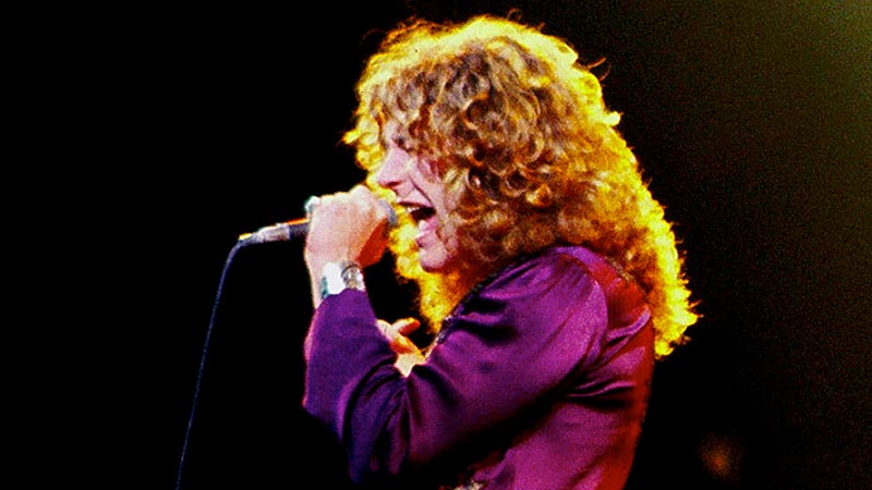 Led Zeppelins Robert Plant har en rockstrupe av guld. Bild: Jim Summaria